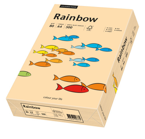 Papīrs RAINBOW 80g/m2 A4 500lp lašu krāsa Nr.40