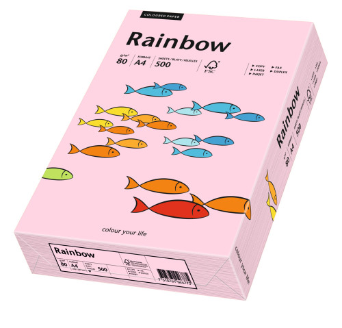 Papīrs RAINBOW 80g/m2 A4 500lp gaiši rozā Nr.54
