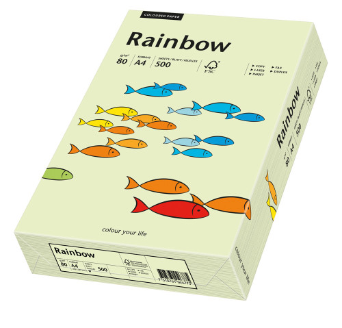 Papīrs RAINBOW 80g/m2 A4 500lp gaiši zaļš Nr.72
