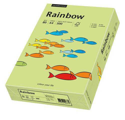 Papīrs RAINBOW 80g/m2 A4 500lp vidēji zaļš Nr.74