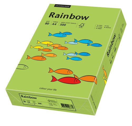 Papīrs RAINBOW 80g/m2 A4 500lp zaļš Nr.76