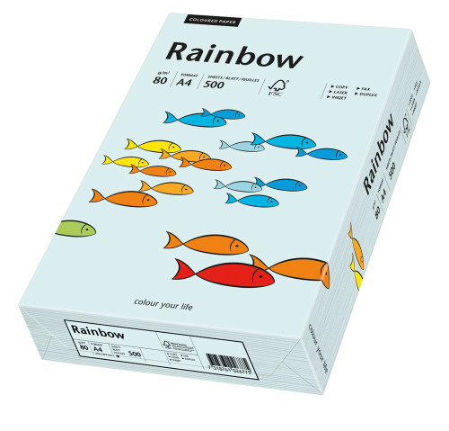 Papīrs RAINBOW 80g/m2 A4 500lp gaiši zils Nr.82
