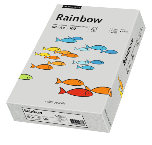 Papīrs RAINBOW 80g/m2 A4 500lp pelēks Nr.96