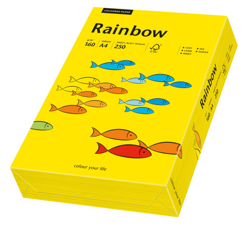 Papīrs RAINBOW 160g/m2 A4 250lp koši dzelt.Nr.18