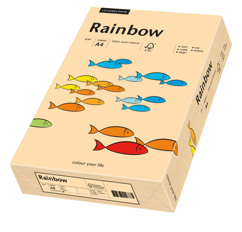 Papīrs RAINBOW 160g/m2 A4 250lp gaiši aprikožu Nr.40