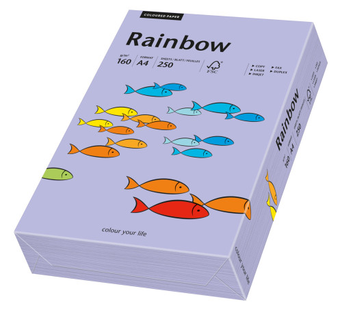 Papīrs RAINBOW 160g/m2 A4 250lp ceriņu Nr.60