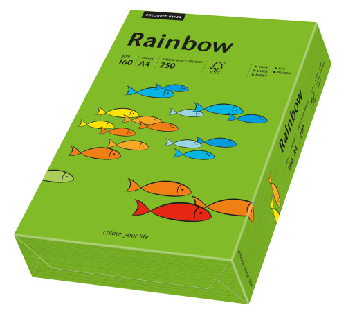 Papīrs RAINBOW 160g/m2 A4 250lp intensīvi zaļš Nr.78