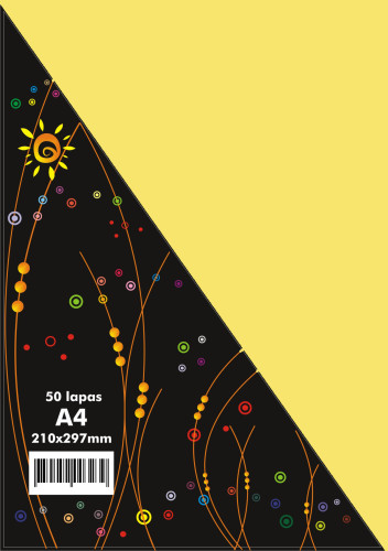 Papīrs krāsains 80g/m2 A4 50lp citronu dzeltens Nr.14