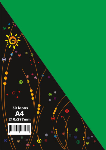 Papīrs krāsains 80g/m2 A4 50lp spilgti zaļš Nr.78