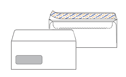 Aploksne BONG E65 110x220mm 80g/m2 ar perforāciju
