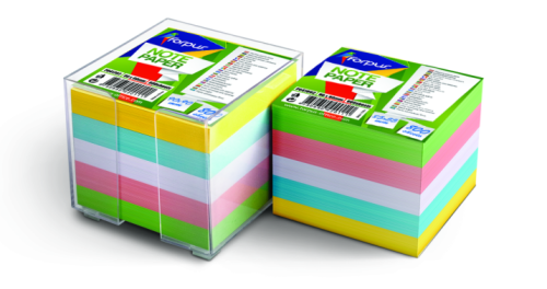 Piezīmju krāsaina papīra kastīte FORPUS 9*9cm 800lp