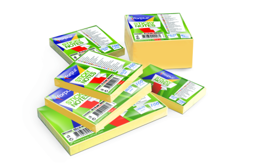 Piezīmju līmlapiņas FORPUS 50*75mm dzeltena