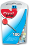 Kniepadatas ar galviņu MAPED d=5mm100gab. krāsainas, plastmasas kastītē