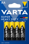 Baterijas VARTA  AA  SuperLife Zinc Carbon 4 gab.