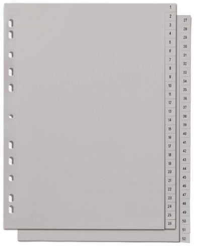 Dokumentu dalītājs A4 PP 1-52