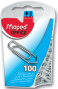 Saspraudes MAPED 25mm 100gab. nickel, plastikāta kastītē