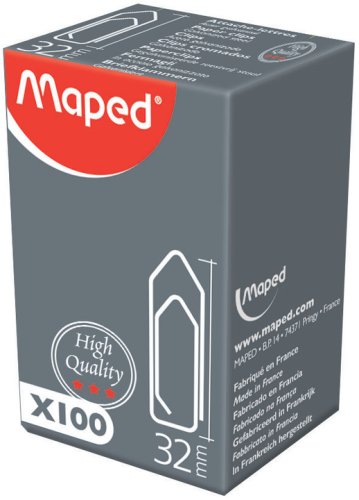 Saspraudes MAPED Extra strong 32mm 100gab. kartona kastītē
