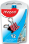 Klipši dokumentiem MAPED 15mm 12gab. krāsaini, plastikāta kastītē