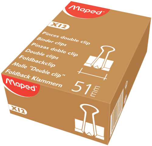 Klipši dokumentiem MAPED 51mm 12gab. melni