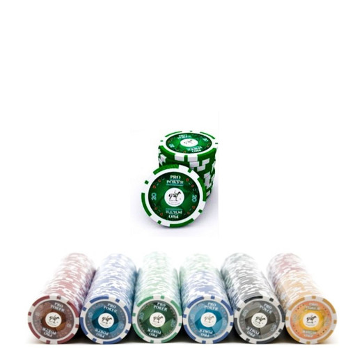 Poker žetoni, nominals "20" zaļi, tubā 50gab.