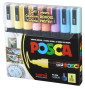 Marķieris ūdens bāzes UNI Posca PC-5M 8 krāsas PP, soft color
