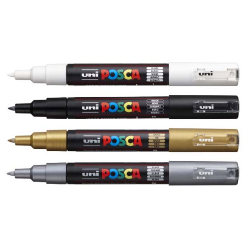Marķieri ūdens bāzes UNI Posca PC-1M 4 krāsas, Mono LV