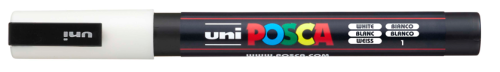 Marķieris ūdens bāzes UNI Posca PC-3M balts (1)