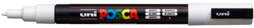Marķieris ūdens bāzes UNI Posca PC-3M balts (1)