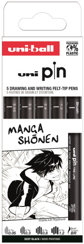 Marķieru komplekts UNI PIN "Manga Shonen" 5 gab. ASP013