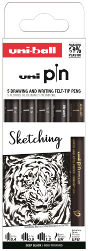 Marķieru komplekts UNI PIN "Sketching" 5 gab. ASP017