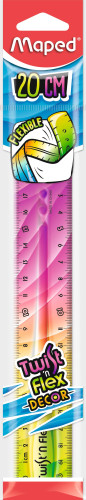 Lineāls MAPED Twist'n Flex 20cm elastīgs, Dekor