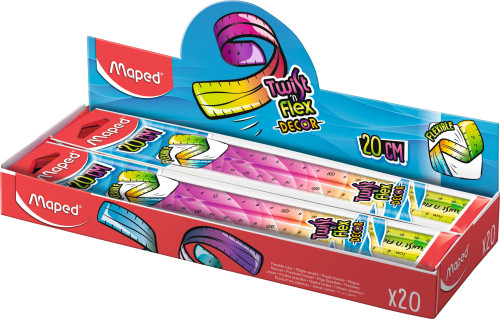 Lineāls MAPED Twist'n Flex 20cm elastīgs, Dekor