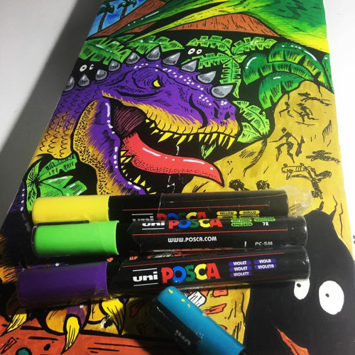 Marķieris ūdens bāzes UNI Posca PC-5M violets (12)
