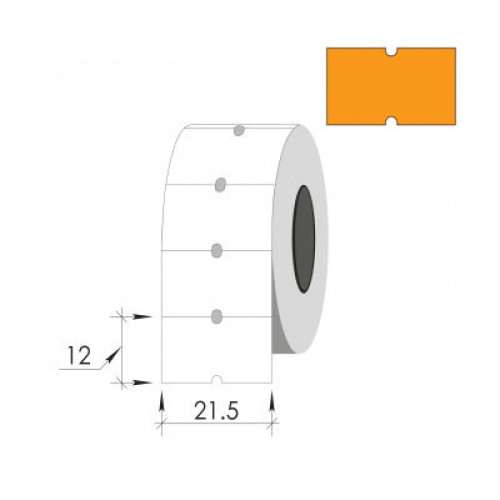 Marķēšanas uzlīmes 21,5*12mm, oranžas, 1000 uzlīmes