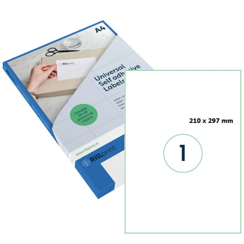 Uzlīmes RILLPRINT A4 210*297mm baltas 100lp 89124