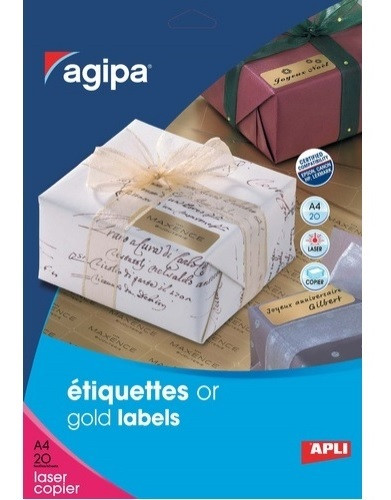 Uzlīmes AGIPA  A4 55*30mm zelta krāsa 20lp
