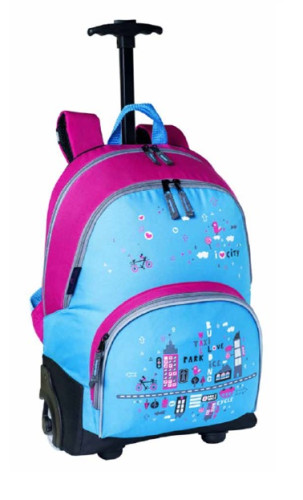 Mugursoma ar riteņiem BP Pink/blue (2130)