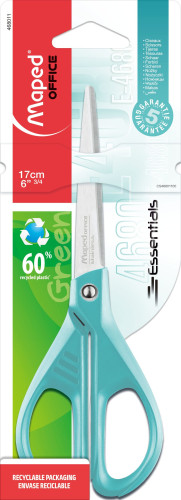 Šķēres MAPED Essentials Green 17cm tirkīzzilas
