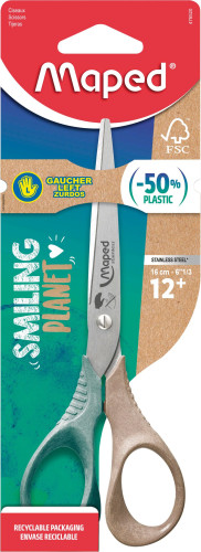 Šķēres MAPED Shape "Smiling Planet" 16cm kreiļu
