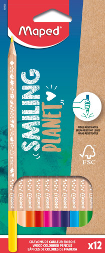 Zīmuļkrāsas MAPED "Smiling Planet" 12 krāsas FCS