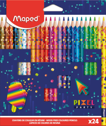 Zīmuļkrāsas MAPED "Pixel Party" 24 krāsas