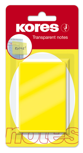 Indeksi KORES Clear 75*50mm, caurspīdīgi dzelteni, 50lp !