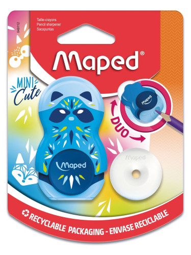 Zīmuļu asināmais 2d + dzēšgumija MAPED Mini Cute Loopy A