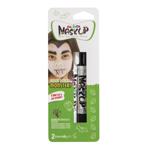 Grima krītiņi CARIOCA Maskup, melns+balts