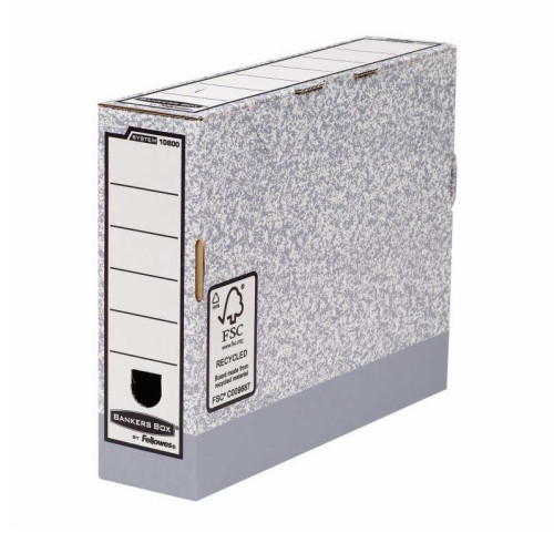 Arhīva kārba FELLOWES 80*260*315mm pelēkbalts