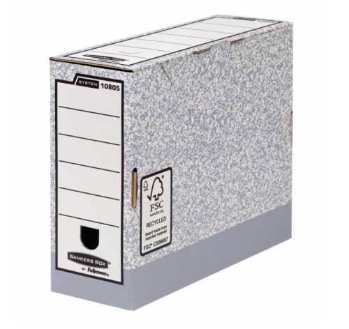 Arhīva kārba FELLOWES 105*260*315mm pelēkbalts