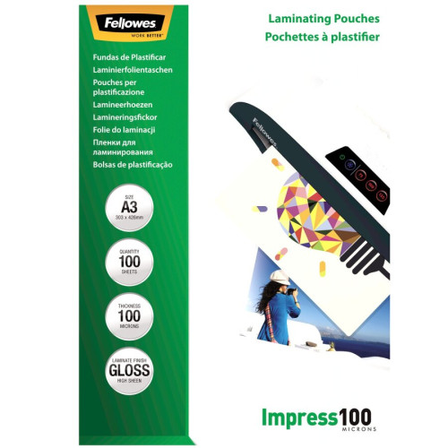 Laminēšanas kabata FELLOWES 100mkr A3