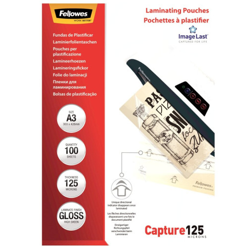Laminēšanas kabata FELLOWES 125mkr. A3