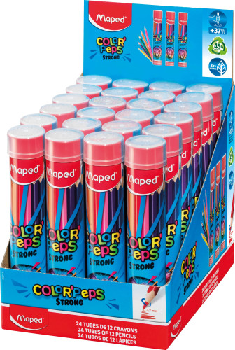 Zīmuļkrāsas MAPED "Color`Peps Strong" 12 krāsas metāla tūbā