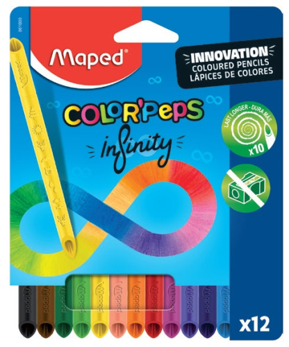 Zīmuļkrāsas MAPED Infinity Innovation 12 krāsas